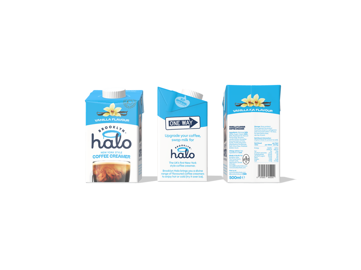Brooklyn Halo Coffee Creamer 500ml, Vanilla flavour - CASE OF 6
