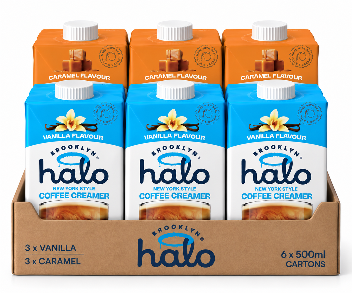 Brooklyn Halo Coffee Creamer 500ml, Mixed Case of 6