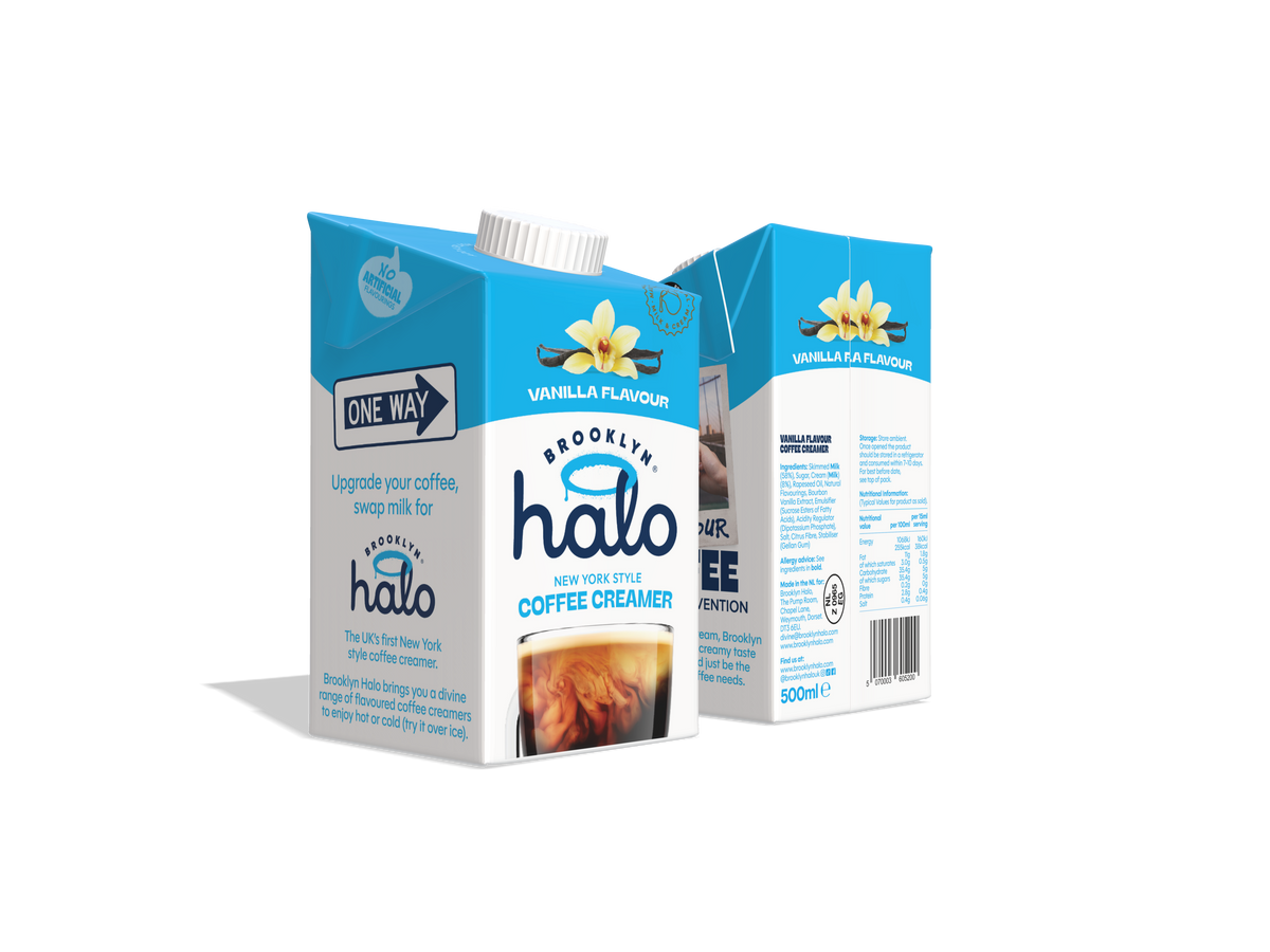 Brooklyn Halo Coffee Creamer 500ml, Vanilla flavour - CASE OF 6